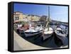 Fishing Vessels and Harbour, St. Tropez, Var, Provence, Cote D'Azur, France, Mediterranean, Europe-Peter Barritt-Framed Stretched Canvas