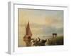 Fishing Vessels at Sunset-Cornelius Springer-Framed Giclee Print