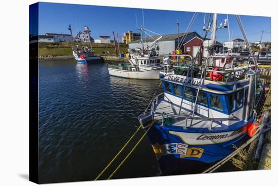 Fishing Vessels Inside the Harbor at Bonavista, Newfoundland, Canada, North America-Michael Nolan-Stretched Canvas