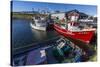 Fishing Vessels Inside the Harbor at Bonavista, Newfoundland, Canada, North America-Michael Nolan-Stretched Canvas