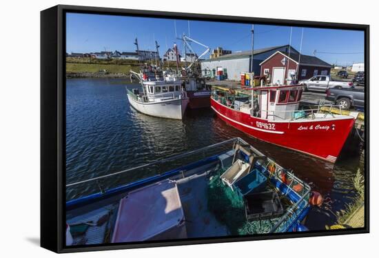 Fishing Vessels Inside the Harbor at Bonavista, Newfoundland, Canada, North America-Michael Nolan-Framed Stretched Canvas
