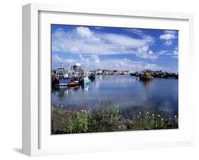 Fishing Vessels Moored Along the West Pier, Howth Harbour and Lifeboat, Howth, Eire, Ireland-Pearl Bucknall-Framed Photographic Print