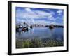 Fishing Vessels Moored Along the West Pier, Howth Harbour and Lifeboat, Howth, Eire, Ireland-Pearl Bucknall-Framed Photographic Print