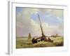 Fishing vessels off Calais, 19th century-Alexandre T. Francia-Framed Giclee Print