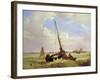 Fishing vessels off Calais, 19th century-Alexandre T. Francia-Framed Giclee Print