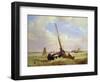 Fishing vessels off Calais, 19th century-Alexandre T. Francia-Framed Giclee Print