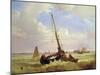 Fishing vessels off Calais, 19th century-Alexandre T. Francia-Mounted Giclee Print