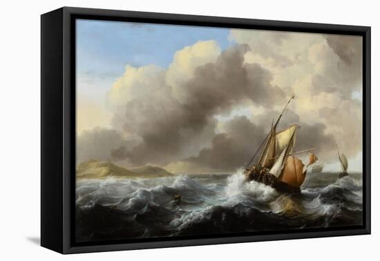 Fishing Vessels Offshore in a Heavy Sea, 1864-Ludolf Backhuysen-Framed Stretched Canvas