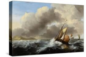 Fishing Vessels Offshore in a Heavy Sea, 1864-Ludolf Backhuysen-Stretched Canvas