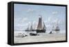 Fishing vessels on the beach, Zandvoort-Hendrik Hulk-Framed Stretched Canvas