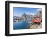 Fishing Village and Harbour Framed by Peaks and Sea, Hamnoy, Moskenes-Roberto Moiola-Framed Photographic Print