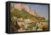Fishing Village at Capri-Louis Gurlitt-Framed Stretched Canvas
