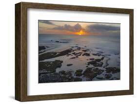 Fishing village Ericeira. Sunset at beach. Portugal-Martin Zwick-Framed Photographic Print