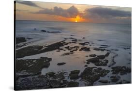 Fishing village Ericeira. Sunset at beach. Portugal-Martin Zwick-Stretched Canvas