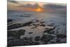 Fishing village Ericeira. Sunset at beach. Portugal-Martin Zwick-Mounted Photographic Print