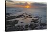 Fishing village Ericeira. Sunset at beach. Portugal-Martin Zwick-Stretched Canvas