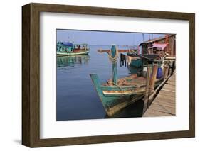 Fishing Village in Sihanoukville Port, Sihanouk Province, Cambodia, Indochina, Southeast Asia, Asia-Richard Cummins-Framed Photographic Print