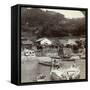 Fishing Village of Obatake on the Inland Sea, Looking North to the Terraced Rice Fields, Japan-Underwood & Underwood-Framed Stretched Canvas