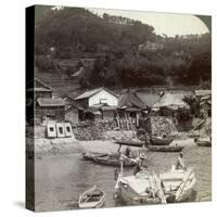 Fishing Village of Obatake on the Inland Sea, Looking North to the Terraced Rice Fields, Japan-Underwood & Underwood-Stretched Canvas