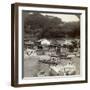 Fishing Village of Obatake on the Inland Sea, Looking North to the Terraced Rice Fields, Japan-Underwood & Underwood-Framed Photographic Print