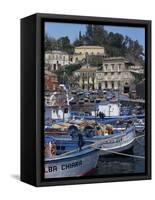 Fishing Village of Santa Maria La Scala, Sicily, Italy, Mediterranean-Sheila Terry-Framed Stretched Canvas