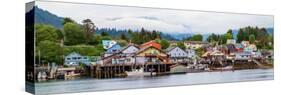 Fishing village on lakeshore, Sitka, Southeast Alaska, Alaska, USA-null-Stretched Canvas