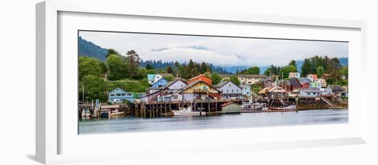 Fishing village on lakeshore, Sitka, Southeast Alaska, Alaska, USA-null-Framed Photographic Print