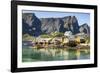 Fishing village on Reinefjorden, Saknesoya, Lofoten Islands-Tony Waltham-Framed Photographic Print