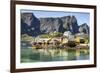 Fishing village on Reinefjorden, Saknesoya, Lofoten Islands-Tony Waltham-Framed Photographic Print