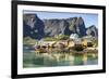 Fishing village on Reinefjorden, Saknesoya, Lofoten Islands-Tony Waltham-Framed Photographic Print