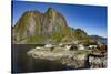 Fishing village on strandflat of Hamnoy, Reinefjorden Islands, Lofoten-Tony Waltham-Stretched Canvas