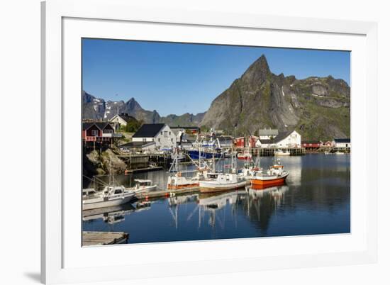 Fishing village on strandflat of Hamnoy, Reinefjorden Islands, Lofoten-Tony Waltham-Framed Photographic Print