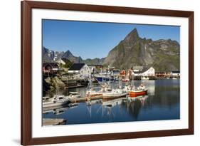 Fishing village on strandflat of Hamnoy, Reinefjorden Islands, Lofoten-Tony Waltham-Framed Photographic Print