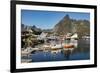 Fishing village on strandflat of Hamnoy, Reinefjorden Islands, Lofoten-Tony Waltham-Framed Photographic Print