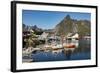 Fishing village on strandflat of Hamnoy, Reinefjorden Islands, Lofoten-Tony Waltham-Framed Photographic Print