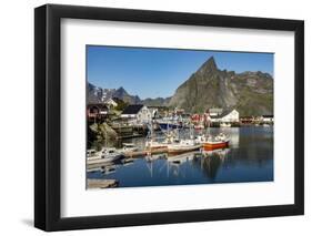 Fishing village on strandflat of Hamnoy, Reinefjorden Islands, Lofoten-Tony Waltham-Framed Photographic Print