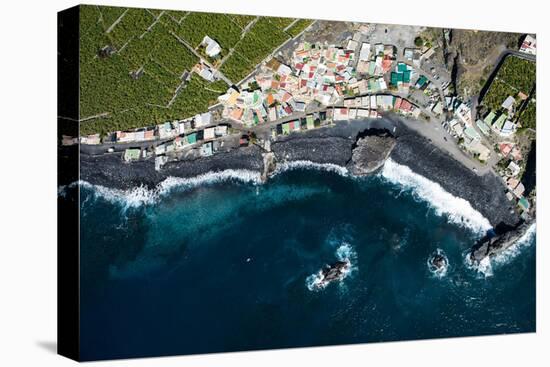 Fishing Village Playa Bombilla, La Palma, Aerial Picture, Canary Islands, Spain-Frank Fleischmann-Stretched Canvas