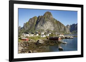 Fishing vllages on Reinefjorden, Andoya, Lofoten-Tony Waltham-Framed Photographic Print