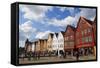 Fishing Warehouses in the Bryggen District-Doug Pearson-Framed Stretched Canvas