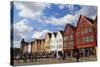 Fishing Warehouses in the Bryggen District-Doug Pearson-Stretched Canvas