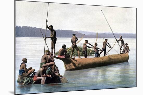 Fishing with a Bow, Andaman and Nicobar Islands, Indian Ocean, C1890-Gillot-Mounted Giclee Print