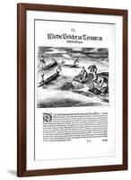 Fishing with Indians, 1606-Theodore de Bry-Framed Giclee Print