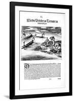 Fishing with Indians, 1606-Theodore de Bry-Framed Giclee Print