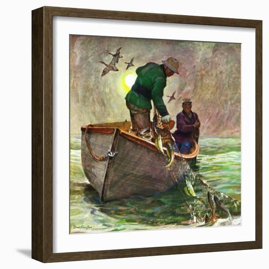 "Fishing with Nets," May 28, 1949-Mead Schaeffer-Framed Giclee Print