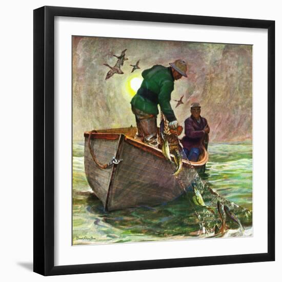 "Fishing with Nets," May 28, 1949-Mead Schaeffer-Framed Giclee Print