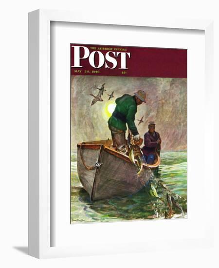 "Fishing with Nets," Saturday Evening Post Cover, May 28, 1949-Mead Schaeffer-Framed Giclee Print