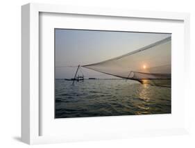Fishing with Square Nets in Tam Giang Lagoon, Hue, Thua Thien Hue Province, Vietnam, Indochina-Nathalie Cuvelier-Framed Photographic Print