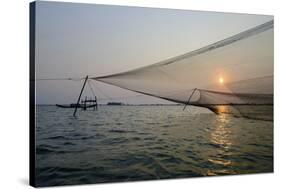 Fishing with Square Nets in Tam Giang Lagoon, Hue, Thua Thien Hue Province, Vietnam, Indochina-Nathalie Cuvelier-Stretched Canvas