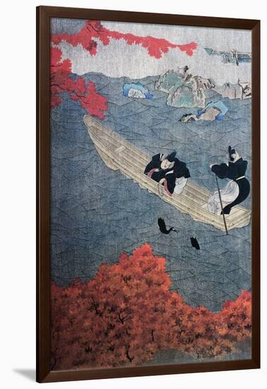 Fishing, Yukihide, Tosa School, Silk Painting, Japan, 15th Century-null-Framed Giclee Print