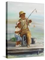 Fishing-Dianne Dengel-Stretched Canvas